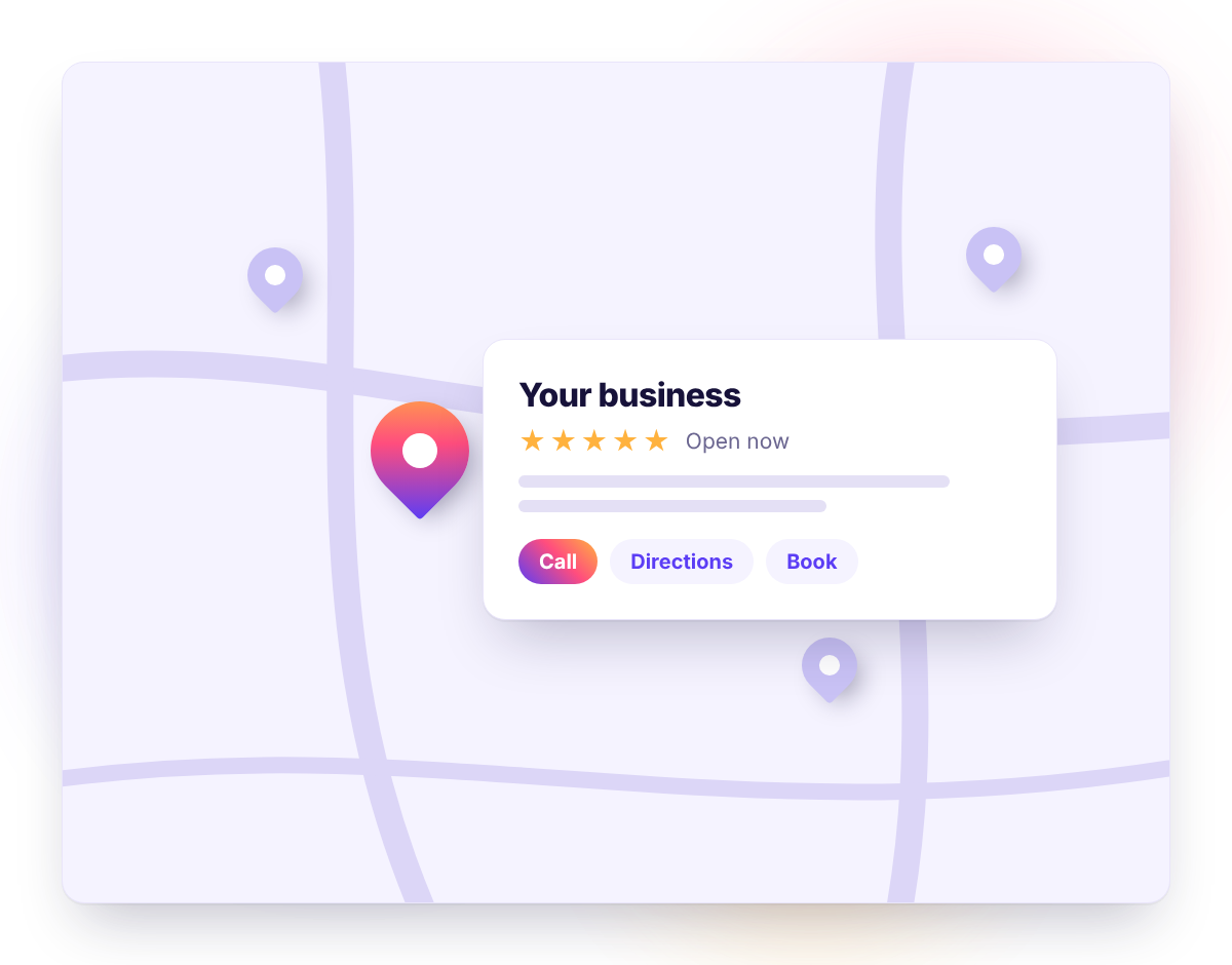 Illustration of a business in local map results